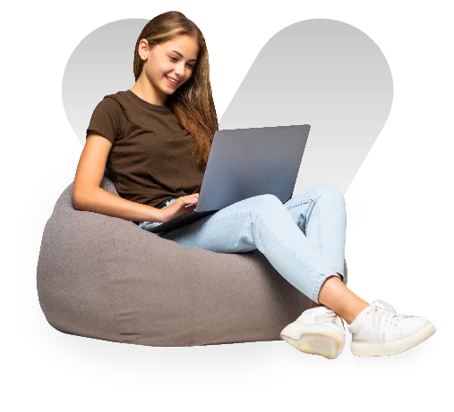 Girl sitting with laptop